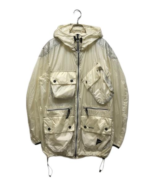 and wander（アンドワンダー）and wander (アンドワンダー) Barbour (バブアー) SHINY WIND HOODIE ベージュ サイズ:4の古着・服飾アイテム