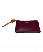 LOEWEロエベ）の古着「ノット コインカードホルダー　522421」｜バーガンディー