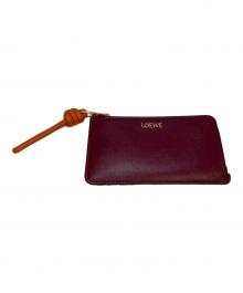 LOEWE（ロエベ）の古着「ノット コインカードホルダー　522421」｜バーガンディー