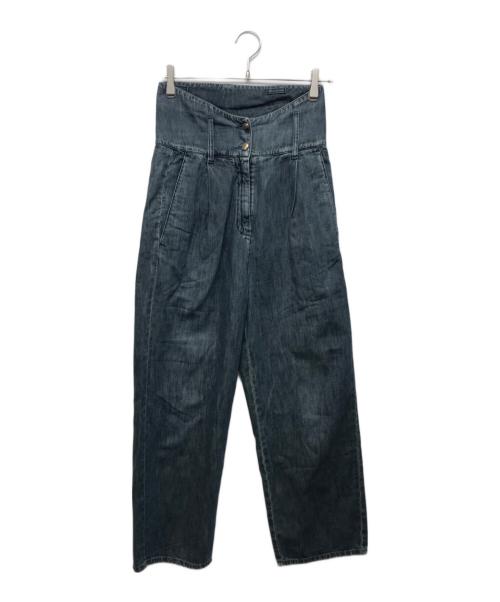 MM6 Maison Margiela（エムエムシックスメゾンマルジェラ）MM6 Maison Margiela (エムエムシックスメゾンマルジェラ) ワイドデニムパンツ インディゴ サイズ:38の古着・服飾アイテム