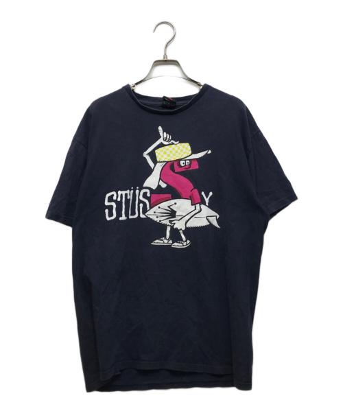 stussy（ステューシー）stussy (ステューシー) プリントTシャツ ネイビー サイズ:Lの古着・服飾アイテム