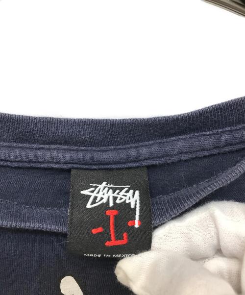 stussy（ステューシー）stussy (ステューシー) プリントTシャツ ネイビー サイズ:Lの古着・服飾アイテム