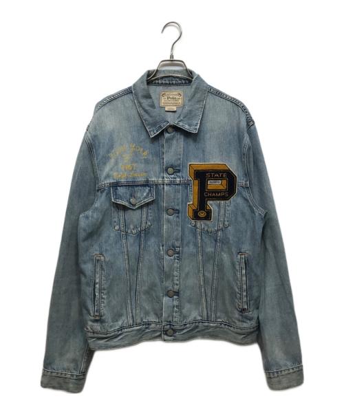 POLO RALPH LAUREN（ポロ・ラルフローレン）POLO RALPH LAUREN (ポロ・ラルフローレン) バックタイガー刺繍デニムジャケット インディゴ サイズ:Lの古着・服飾アイテム