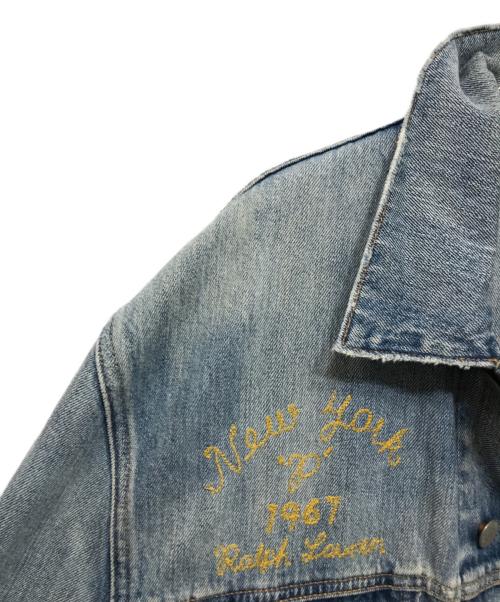 POLO RALPH LAUREN（ポロ・ラルフローレン）POLO RALPH LAUREN (ポロ・ラルフローレン) バックタイガー刺繍デニムジャケット インディゴ サイズ:Lの古着・服飾アイテム