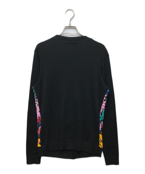 LEONARD PARIS（レオナール パリ）LEONARD PARIS (レオナール パリ) コットンナイロン総柄ニットカーディガン ブラック サイズ:Sの古着・服飾アイテム