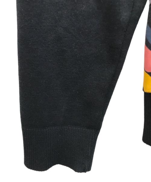 LEONARD PARIS（レオナール パリ）LEONARD PARIS (レオナール パリ) コットンナイロン総柄ニットカーディガン ブラック サイズ:Sの古着・服飾アイテム