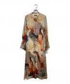 Ameriアメリ）の古着「UNDRESSED AMELIA INK ART DRESS」｜ベージュ