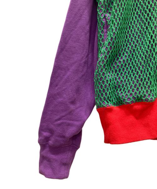 SURKU（スルク）SURKU (スルク) SPECIAL ONE (スペシャルワン) メッシュレイヤードプルオーバーパーカー パープル×レッド サイズ:M/Lの古着・服飾アイテム