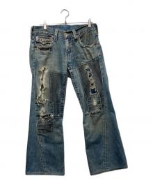 TRUE RELIGION（トゥルー レリジョン）の古着「パッチワーク ローライズ デニム」｜インディゴ