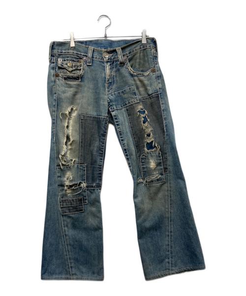 TRUE RELIGION（トゥルー レリジョン）TRUE RELIGION (トゥルー レリジョン) パッチワーク ローライズ デニム インディゴ サイズ:30/33の古着・服飾アイテム