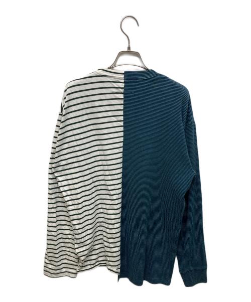 MM6 Maison Margiela（エムエムシックスメゾンマルジェラ）MM6 Maison Margiela (エムエムシックスメゾンマルジェラ) 切替カットソー ホワイト×グリーン サイズ:Sの古着・服飾アイテム