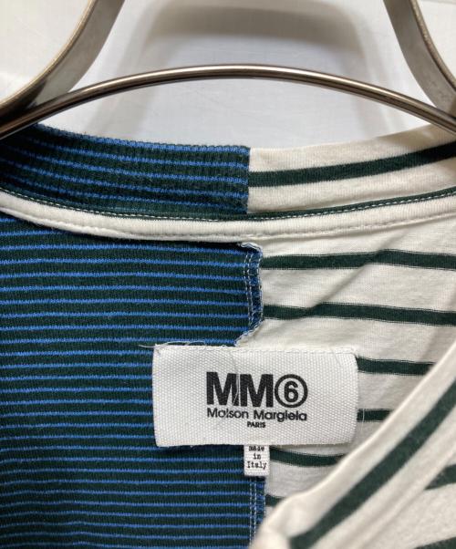 MM6 Maison Margiela（エムエムシックスメゾンマルジェラ）MM6 Maison Margiela (エムエムシックスメゾンマルジェラ) 切替カットソー ホワイト×グリーン サイズ:Sの古着・服飾アイテム