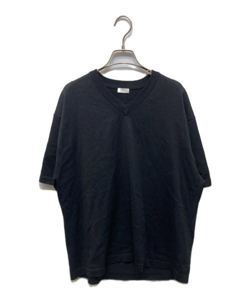 crepuscule（クレプスキュール）crepuscule (クレプスキュール) Washi V/N Knit T-shirt ブラック サイズ:1の古着・服飾アイテム