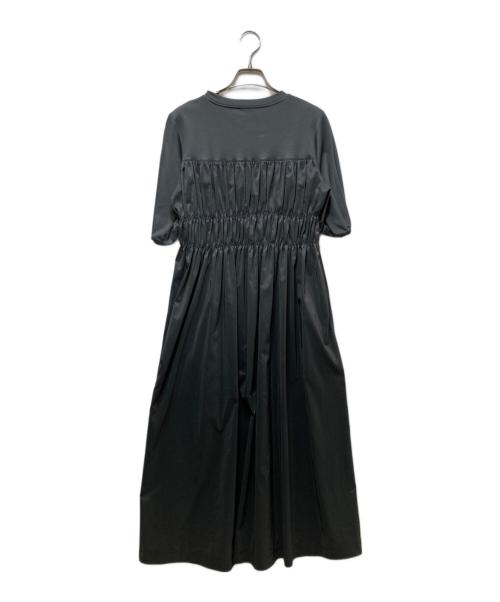 BALLSEY（ボールジィ）BALLSEY (ボールジィ) コットンジャージーコンビ シャーリングワンピース グレー サイズ:36の古着・服飾アイテム