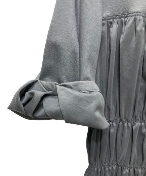 BALLSEY（ボールジィ）BALLSEY (ボールジィ) コットンジャージーコンビ シャーリングワンピース グレー サイズ:36の古着・服飾アイテム