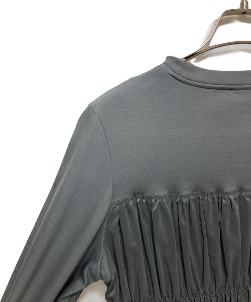 BALLSEY（ボールジィ）BALLSEY (ボールジィ) コットンジャージーコンビ シャーリングワンピース グレー サイズ:36の古着・服飾アイテム