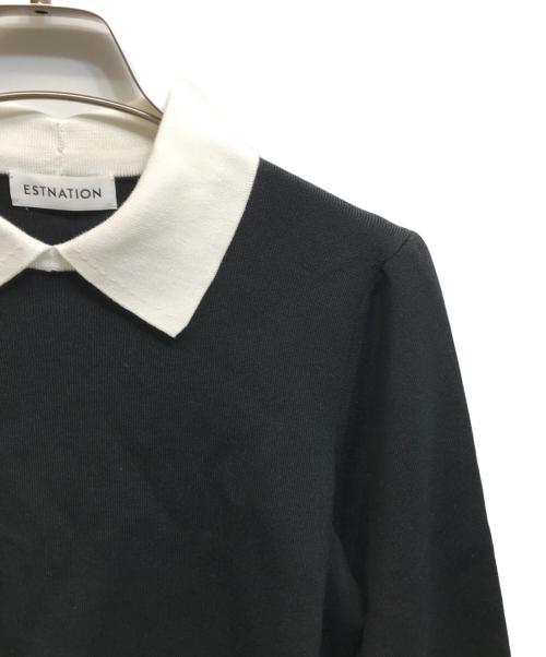 ESTNATION（エストネーション）ESTNATION (エストネーション) 襟付きニット ブラック サイズ:Freeの古着・服飾アイテム
