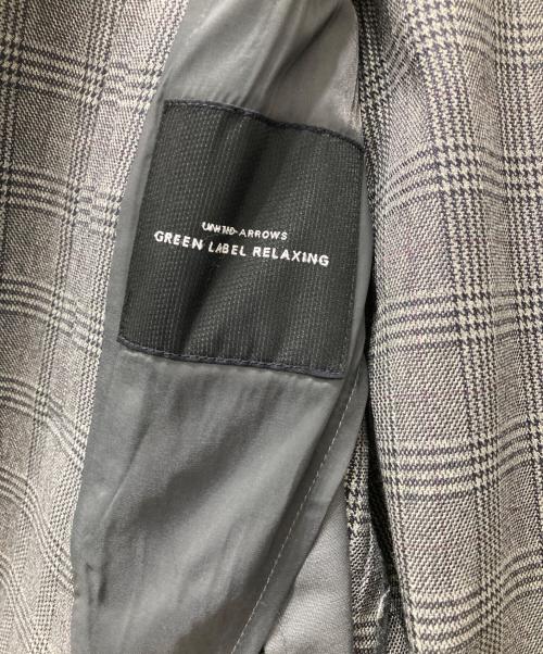 green label relaxing（グリーンレーベルリラクシング）green label relaxing (グリーンレーベルリラクシング) CM フルフラン グレンチェック セットアップ グレー サイズ:M（パンツL)の古着・服飾アイテム