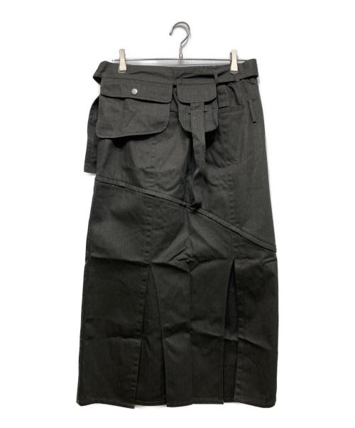 VIAVANDA（ヴィアヴァンダ）VIAVANDA (ヴィアヴァンダ) BELT BAG 2WAY LONG SKIRT グレー サイズ:FREE 未使用品の古着・服飾アイテム