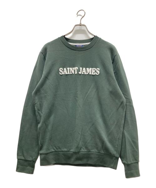 SAINT JAMES（セントジェームス）SAINT JAMES (セントジェームス) フロッキーロゴスウェット グリーン サイズ:Mの古着・服飾アイテム