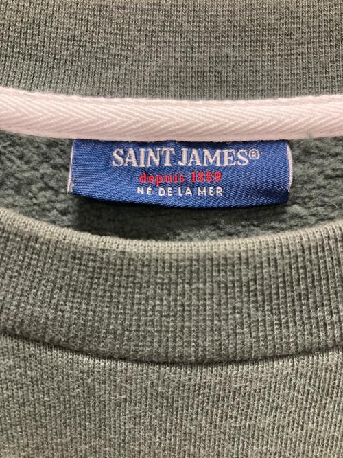 SAINT JAMES（セントジェームス）SAINT JAMES (セントジェームス) フロッキーロゴスウェット グリーン サイズ:Mの古着・服飾アイテム