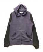 COYSEIOコイセイオ）の古着「BUTTON POCKET ZIP-UP HOODIE （ボタンポケットジップアップフーディー） CY26SSOTZH002」｜パープル