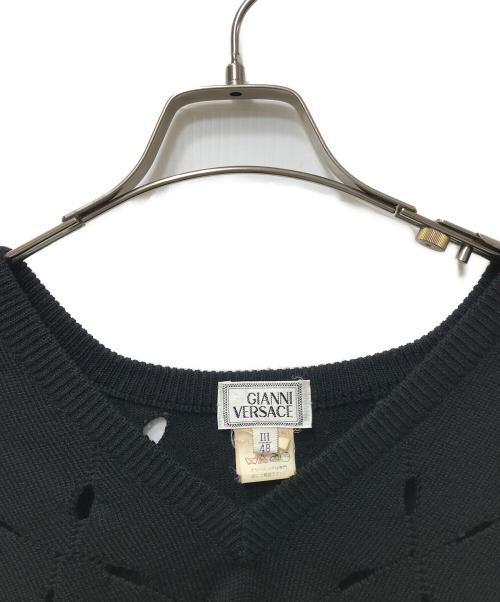 GIANNI VERSACE（ジャンニ・ヴェルサーチ）GIANNI VERSACE (ジャンニ・ヴェルサーチ) カットワークニット ブラック サイズ:48の古着・服飾アイテム