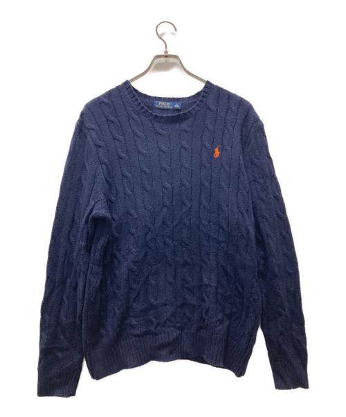 POLO RALPH LAUREN（ポロ・ラルフローレン）POLO RALPH LAUREN (ポロ・ラルフローレン) ケーブルニット ネイビー サイズ:Mの古着・服飾アイテム