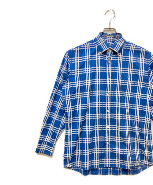 BURBERRY LONDON（バーバリーロンドン）BURBERRY LONDON (バーバリーロンドン) チェックシャツ ブルー サイズ:Mの古着・服飾アイテム
