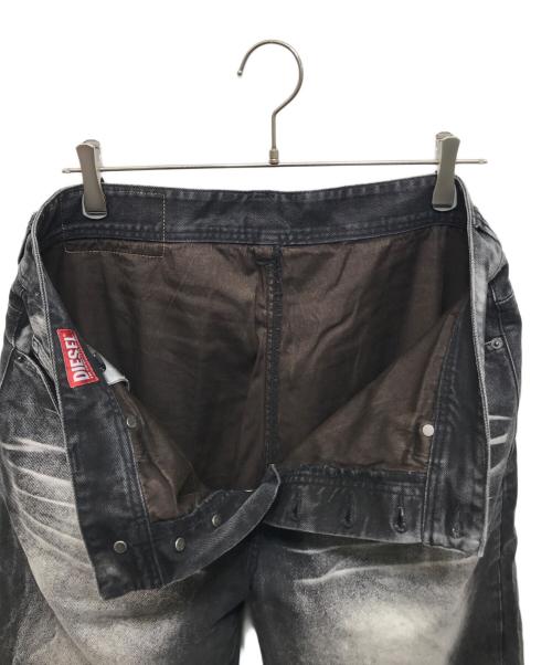 DIESEL（ディーゼル）DIESEL (ディーゼル) P-HANS レイヤード ワイド デニムパンツ ブラック サイズ:50の古着・服飾アイテム