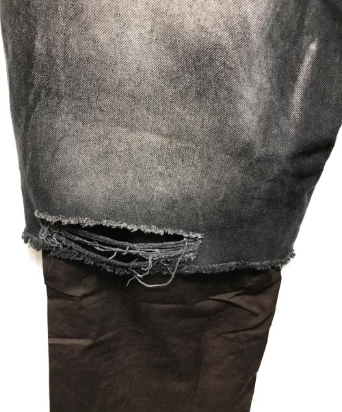 DIESEL（ディーゼル）DIESEL (ディーゼル) P-HANS レイヤード ワイド デニムパンツ ブラック サイズ:50の古着・服飾アイテム