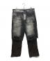 DIESEL（ディーゼル）の古着「P-HANS レイヤード ワイド デニムパンツ」｜ブラック