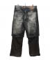 DIESEL (ディーゼル) P-HANS レイヤード ワイド デニムパンツ ブラック サイズ:50：13000円
