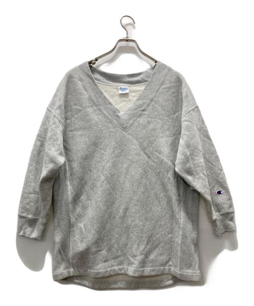 Champion REVERSE WEAVE（チャンピオン リバース ウィーブ）Champion REVERSE WEAVE (チャンピオン リバース ウィーブ) Vネックスウェットワンピース グレー サイズ:Mの古着・服飾アイテム