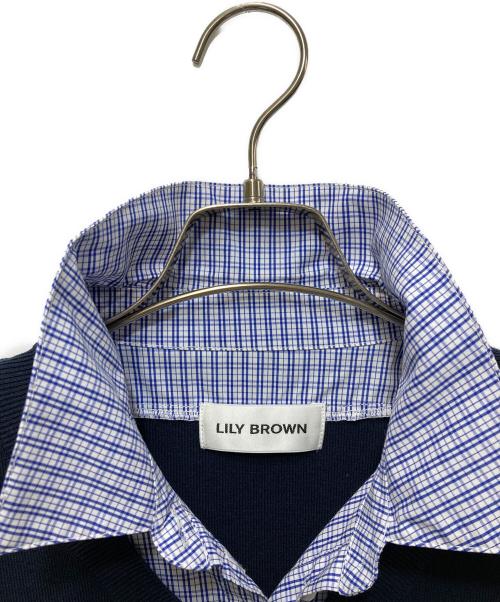 Lily Brown（リリーブラウン）Lily Brown (リリーブラウン) シャツドッキングラッフルワンピース ネイビー サイズ:1の古着・服飾アイテム