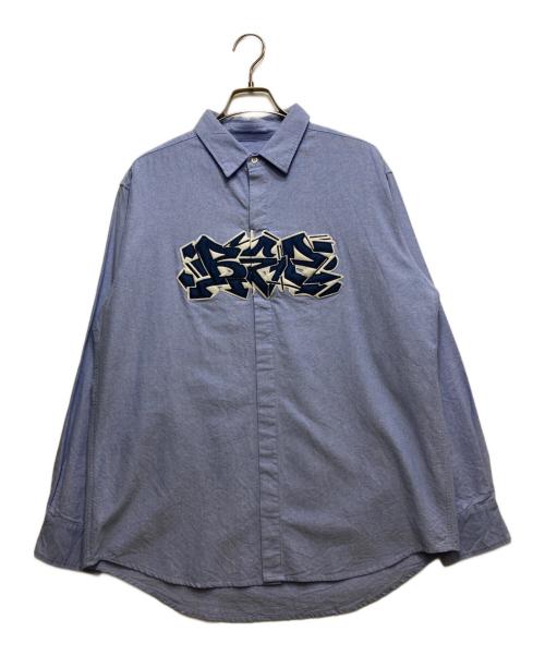 BlackEyePatch（ブラックアイパッチ）BlackEyePatch (ブラックアイパッチ) Patched Oxford Shirt ブルー サイズ:XLの古着・服飾アイテム