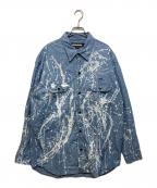 NEIGHBORHOODネイバーフッド）の古着「BLEACH CHAMBRAY SH LS　(ブリーチ　シャンブレー　シャツ)」｜インディゴ
