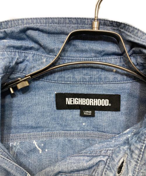 NEIGHBORHOOD（ネイバーフッド）NEIGHBORHOOD (ネイバーフッド) BLEACH CHAMBRAY SH LS　(ブリーチ　シャンブレー　シャツ) インディゴ サイズ:Lの古着・服飾アイテム