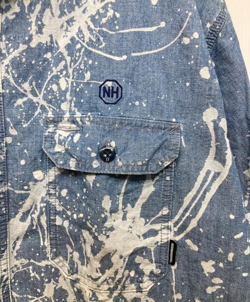 NEIGHBORHOOD（ネイバーフッド）NEIGHBORHOOD (ネイバーフッド) BLEACH CHAMBRAY SH LS　(ブリーチ　シャンブレー　シャツ) インディゴ サイズ:Lの古着・服飾アイテム