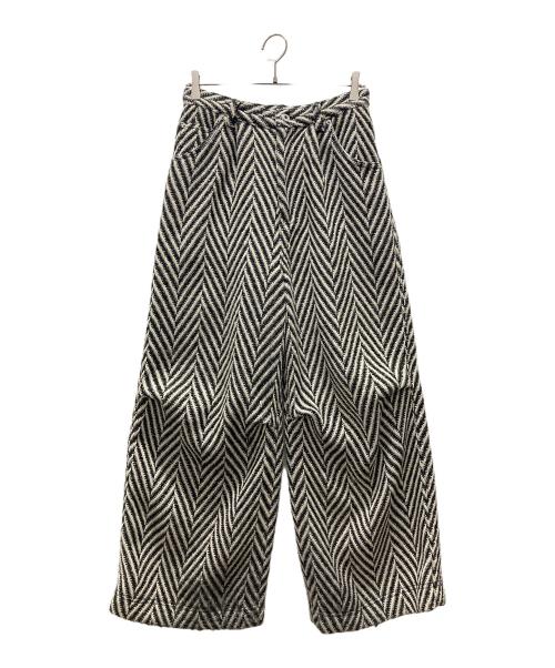 seyto（セイト）seyto (セイト) ツイードボリュームワイドパンツ/Tweed volume tuck wide pants グレー サイズ:2の古着・服飾アイテム