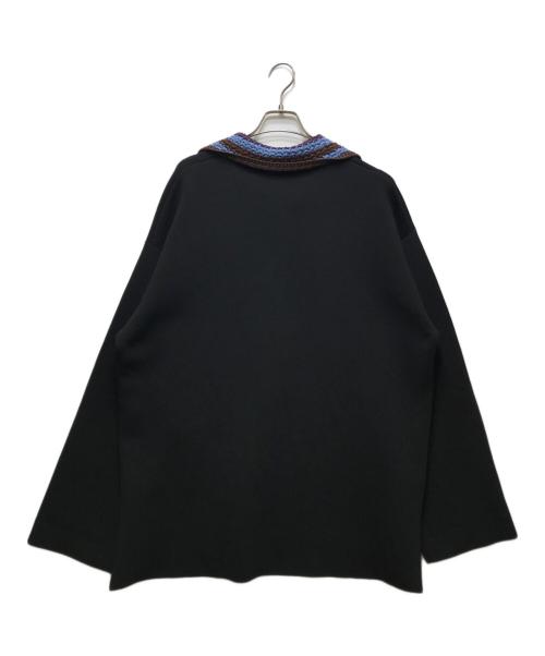 MAISON SPECIAL（メゾンスペシャル）MAISON SPECIAL (メゾンスペシャル) プライムオーバーダブルフェイスVネックプルオーバーニット ブラック サイズ:1の古着・服飾アイテム