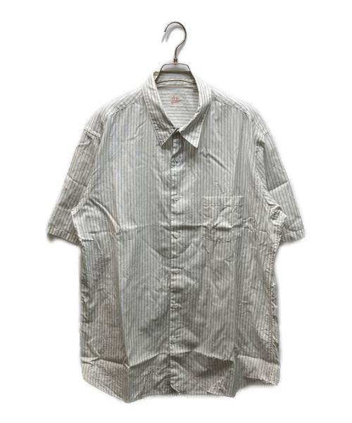 Yohji Yamamoto COSTUME D'HOMME（ヨウジヤマモトコスチュームドオム）Yohji Yamamoto COSTUME D'HOMME (ヨウジヤマモトコスチュームドオム) ストライプ半袖シャツ ホワイト サイズ:４の古着・服飾アイテム