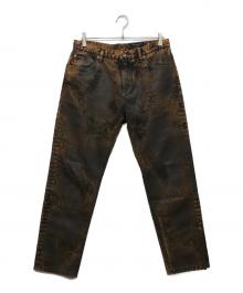 DOLCE & GABBANA（ドルチェ＆ガッバーナ）の古着「コーティング加工LOOSEデニムパンツ」｜ベージュ