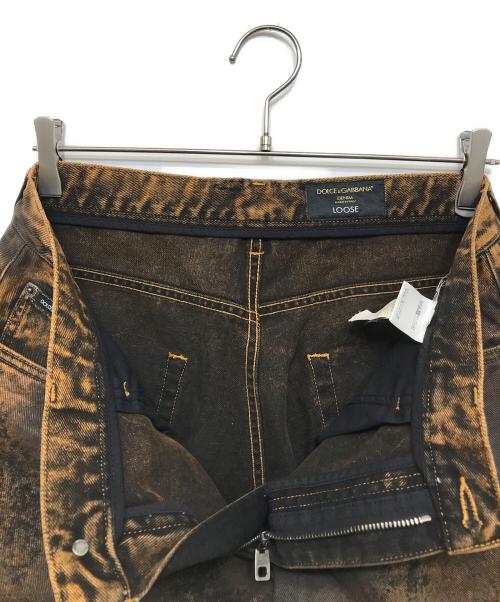 DOLCE & GABBANA（ドルチェ＆ガッバーナ）DOLCE & GABBANA (ドルチェ＆ガッバーナ) コーティング加工LOOSEデニムパンツ ベージュ サイズ:46の古着・服飾アイテム