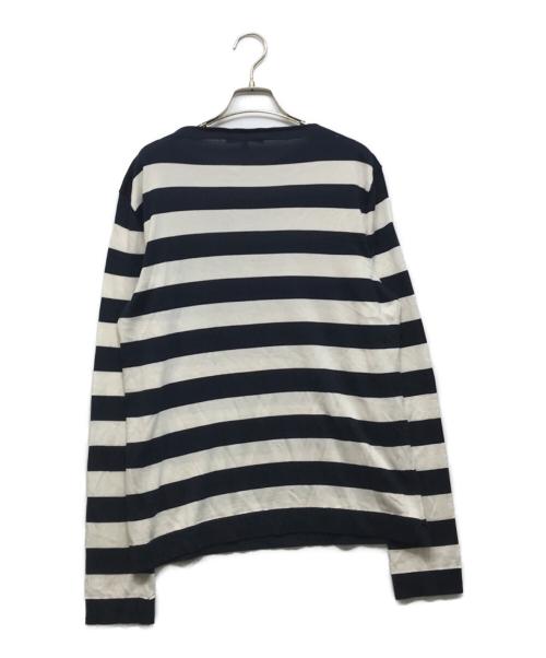 GUCCI（グッチ）GUCCI (グッチ) シルク混ボーダーニット ホワイト×ブルー サイズ:Mの古着・服飾アイテム