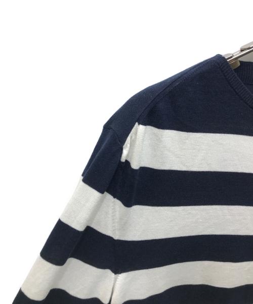 GUCCI（グッチ）GUCCI (グッチ) シルク混ボーダーニット ホワイト×ブルー サイズ:Mの古着・服飾アイテム