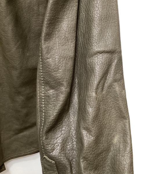 DOLCE & GABBANA（ドルチェ＆ガッバーナ）DOLCE & GABBANA (ドルチェ＆ガッバーナ) ラムレザーウエスタン シャツ グリーン サイズ:50の古着・服飾アイテム