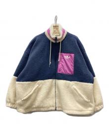 adidas（アディダス）の古着「ボアジャケット」｜ネイビー×ホワイト