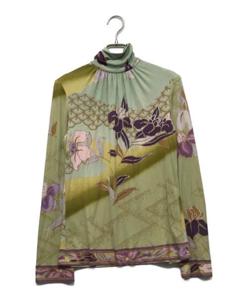 LEONARD PARIS（レオナール パリ）LEONARD PARIS (レオナール パリ) シルクプリントブラウス グリーン サイズ:38の古着・服飾アイテム