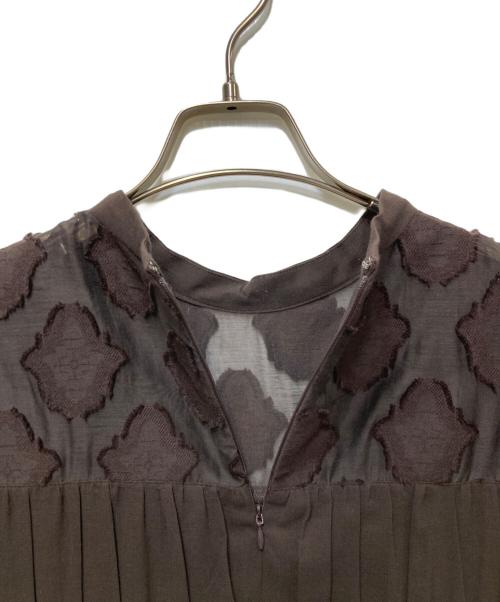 RIM.ARK（リムアーク）RIM.ARK (リムアーク) Original cut jacquard dress ブラウン サイズ:36の古着・服飾アイテム